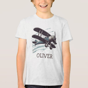 Gepersonaliseerde  Biplane Aviator Tri-Blend Shirt
