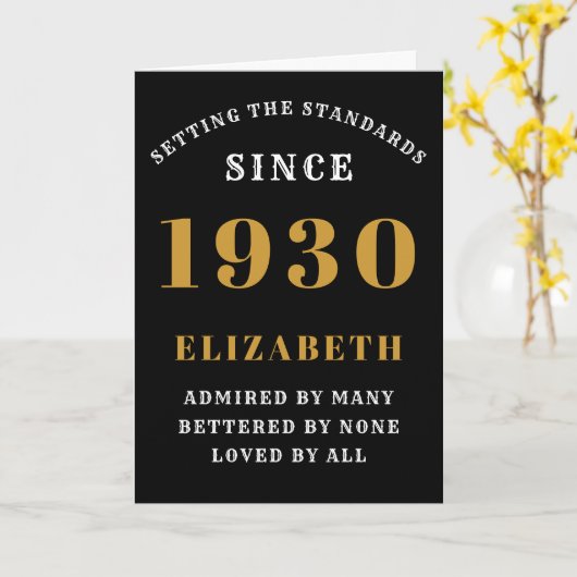 Gepersonaliseerde Birthday 1930 Jouw naam zwart to Kaart (Gele Bloem)