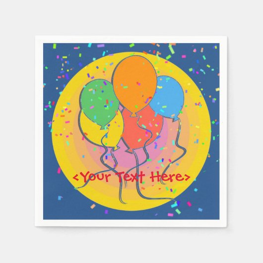 Gepersonaliseerde Birthday-ballonnen Napkins Servet (Voorkant)