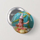 Gepersonaliseerde Birthday Girl Button (Voorkant /achterkant)