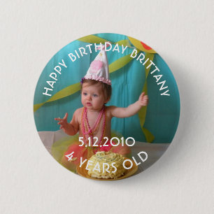 Gepersonaliseerde Birthday Girl Button