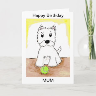 GEPERSONALISEERDE BIRTHDAY-KAART VOOR WESTIE KAART