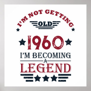 Gepersonaliseerde birthday rood blauw poster