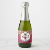 Gepersonaliseerde 'Birthday Toast Favor' Sparkling Wijnetiket (Voorkant)
