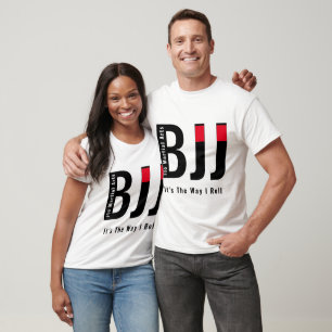 Gepersonaliseerde BJJ Jiu Jitsu Black Belt Mannen T-shirt