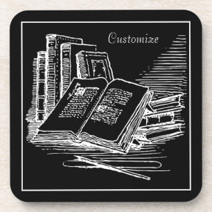 Gepersonaliseerde Black and White Academia Bier Onderzetter