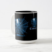 Gepersonaliseerde Black & Blue Spin Web Mok (Voorkant links)
