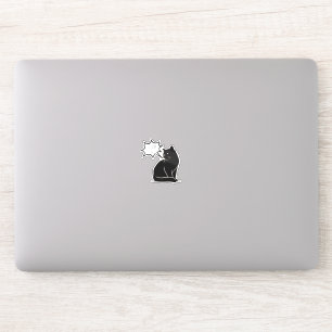 Gepersonaliseerde Black Cat Laptop Sticker