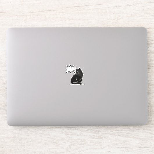 Gepersonaliseerde Black Cat Laptop Sticker (Computer)