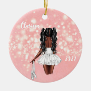 Gepersonaliseerde Black Girl Ballerina Ornament