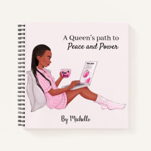 Gepersonaliseerde Black Girl Notitieboek, Custom J Notitieboek