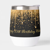 Gepersonaliseerde Black Gold Dripping Glitter Verj (Links)
