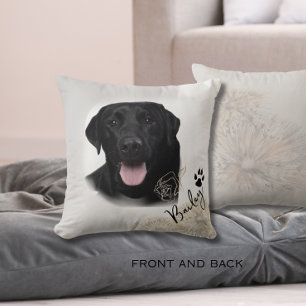Gepersonaliseerde Black Labrador Dog Photo Afbeeld Kussen