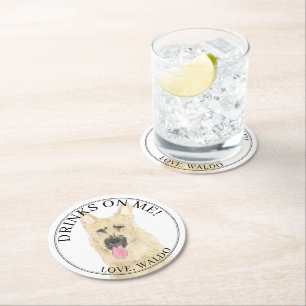 Gepersonaliseerde Black & Tan Duitse herder bruilo Ronde Kartonnen Onderzetter