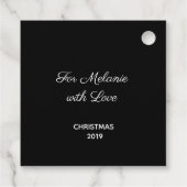 Gepersonaliseerde Black Treble Clef Snowflake Musi Bedankjes Labels (Achterkant)