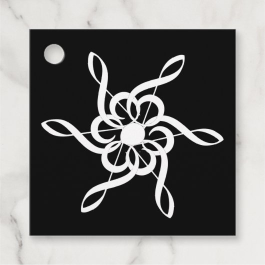 Gepersonaliseerde Black Treble Clef Snowflake Musi Bedankjes Labels (Voorkant)