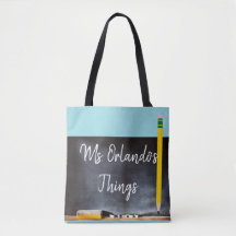 Gepersonaliseerde Blackboard-Canvas tas met de naa