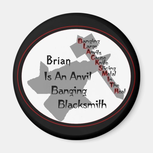 Gepersonaliseerde Blacksmith Magneet (Voorkant)