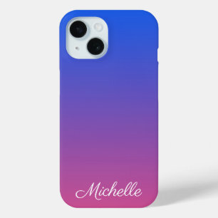 Gepersonaliseerde blauw en roze ombre gradiënt
