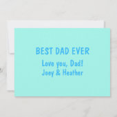 Gepersonaliseerde Blauw Groen Botanische Vaderdag Kaart (Achterkant)