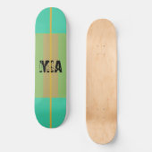 Gepersonaliseerde Blauw Groen Goud Skateboard (Voorkant)