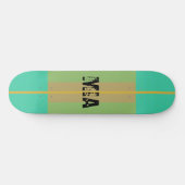 Gepersonaliseerde Blauw Groen Goud Skateboard (Horizontaal)