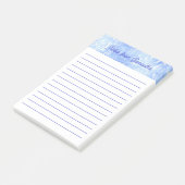 Gepersonaliseerde Blauw-Wit Abstracte Post it Note (Schuin)