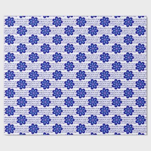 Gepersonaliseerde Blauwe Bloem Kwaad Oog Amulet Pa Cadeaupapier (Vlak)