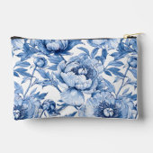 Gepersonaliseerde Blauwe Bloemen Reizen Bloem Make Etui (Achterkant)