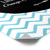 Gepersonaliseerde blauwe chevron geboorte poster p (Hoek)