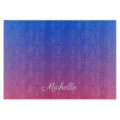 Gepersonaliseerde blauwe en roze ombre gradiënt snijplank (Voorkant)