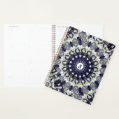 Gepersonaliseerde Blauwe en Witte Mandala Spiraalp Planner (Display)