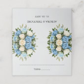 Gepersonaliseerde blauwe en witte Rose Place kaart (Buitenkant ongevouwen)