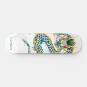 Gepersonaliseerde blauwe gouddrakenskateboard skateboard (Horizontaal)