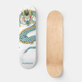 Gepersonaliseerde blauwe gouddrakenskateboard skateboard (Voorkant)