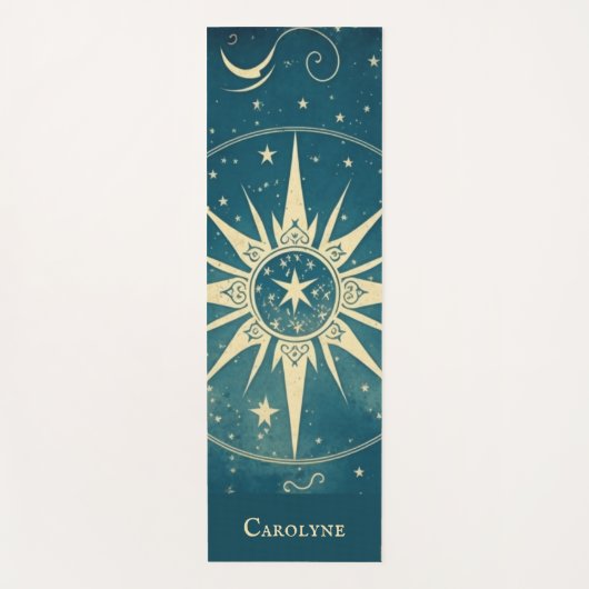 Gepersonaliseerde Blauwe Hemelse Yoga Mat (Voorkant)