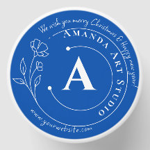 Gepersonaliseerde Blauwe Kaarsgunst met Logo