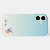 Gepersonaliseerde blauwe minimalist Case-Mate iPhone case (Achterkant (horizontaal))