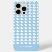 Gepersonaliseerde Blauwe Moderne Houndstooth Patro Case-Mate iPhone Case (Achterkant)