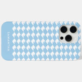 Gepersonaliseerde Blauwe Moderne Houndstooth Patro Case-Mate iPhone Case (Achterkant (horizontaal))