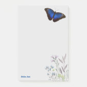Gepersonaliseerde Blauwe Morpho Vlinder Wildbloeme Post-it® Notes (Voorkant)
