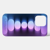 Gepersonaliseerde blauwe Radiale Textuur iphone 15 Case-Mate iPhone Case (Achterkant (horizontaal))