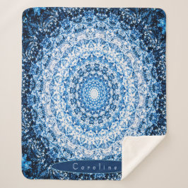 Gepersonaliseerde Blauwe Steen Mandala Sherpa Deken