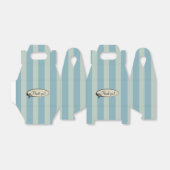 Gepersonaliseerde blauwe strepen bedankdoosjes (Uitgevouwen)