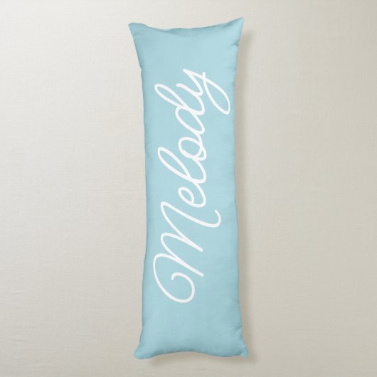 Gepersonaliseerde blauwe strepen lichaamskussen (Achterkant (Verticaal))