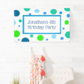 Gepersonaliseerde blauwe verjaardagsbanner voor kl spandoek (Insitu)