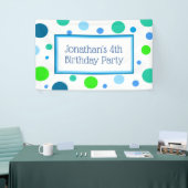 Gepersonaliseerde blauwe verjaardagsbanner voor kl spandoek (Beurs)
