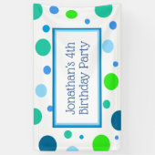 Gepersonaliseerde blauwe verjaardagsbanner voor kl spandoek (Verticaal)