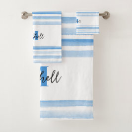 GEPERSONALISEERDE BLAUWE WATERVERF Badkamer Handdo Bad Handdoek