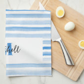 GEPERSONALISEERDE BLAUWE WATERVERF Dish Towel Theedoek (Quarter Fold)